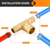 30 Pcs PEX-B Crimp 1/2" PEX x 1/2" PEX x 3/4" PEX Reducing Tee (Lead Free)
