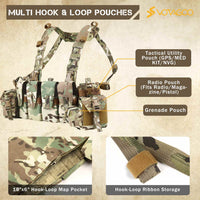 Votagoo Tactical Chest Rig with 5.56/7.62 Magazine Pouches & Detachable MOLLE System