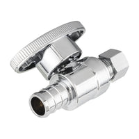 10 Pcs 1/2" PEX Crimp x 1/4" OD Compr. Straight Stop Valve, 1/4 Turn (Lead Free) Plumbingsell