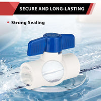 10 Pcs 1-1/2" PVC Ball Valve, Solvent Weld, Sch. 40