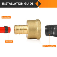 PEX-B Crimp 3/4" PEX x 3/4" Female Threaded Adapter NL (Lead Free)