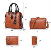 Vintage Leather 4-Piece Messenger Bag Set | Luxury Leather Tote, Clutch & Wallet Set