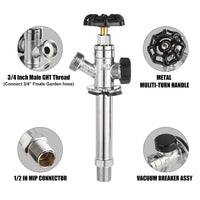 10 Pcs 1/2" MIP x 3/4" Hose Bibb, 6" Anti Siphon Frost Free Sillcock