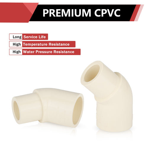 3/4" CPVC CTS 45° Street Elbow (Spigot x Socket)