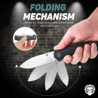 The Wild Trail Folding Pocket Knife Giftset for Men and Women (Silver and Black)
