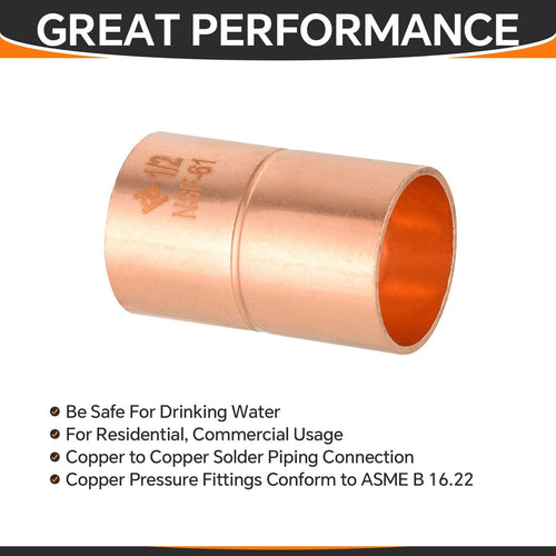 3/4" Copper Coupling With Rolled Stop Plumbingsell