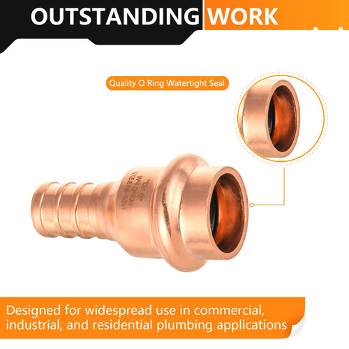 1/2" Press Copper x 1/2" PEX Crimp Adapter (Lead Free) Plumbingsell