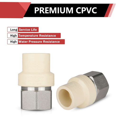 1/2" CPVC x Female Stainless Steel Adapter (Lead Free)