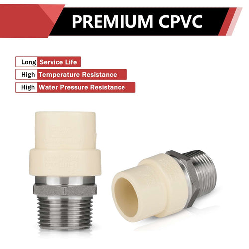 3/4" CPVC x Male Stainless Steel Adapter (Lead Free)