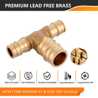 30 Pcs PEX A Expansion 1/2" x 1/2" x 3/4" PEX Expansion Reducing Tee Wholesale