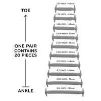 Grey Stretchy Tieless Silicone Elastic Shoelaces | 20 Straps The Original Stretchlace