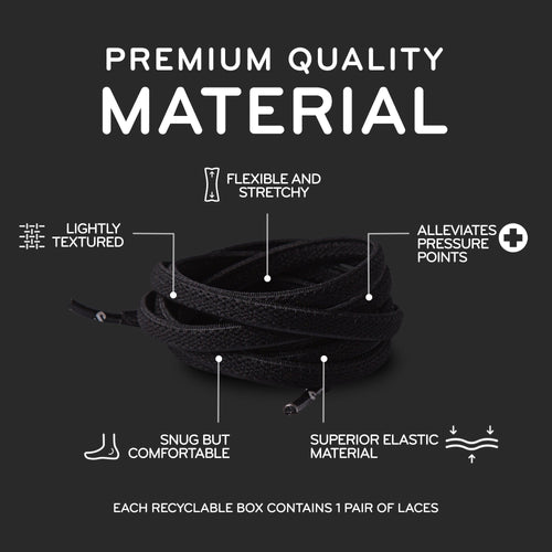 Black Flat Elastic Stretch Shoe Laces The Original Stretchlace