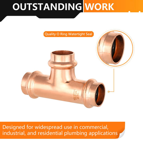 3/4" Press Copper Tee (Lead Free) Plumbingsell
