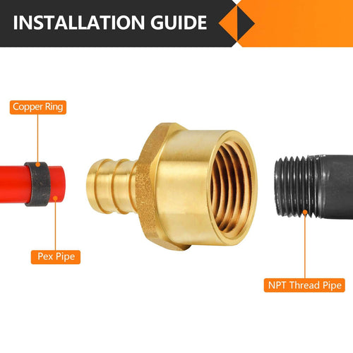30 Pcs PEX-B Crimp 1/2" PEX x 3/4" Female Threaded Adapter (Lead Free)
