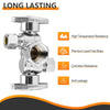 1/2" FIP x 3/8" OD Compr. x 3/8" OD Compr. Dual Stop Valve, 1/4 Turn (Lead Free)