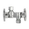 1/2" PEX Crimp x 3/8" OD Compr. x 3/8" OD Compr. Dual Stop Valve, 1/4 Turn (Lead Free)