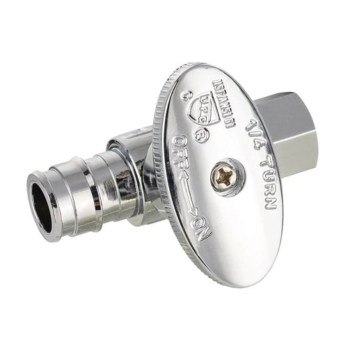 10 Pcs 1/2" PEX Expansion x 3/8" OD Compr. Straight Stop Valve, 1/4 Turn (Lead Free) Plumbingsell