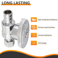 1/2" PEX Crimp x 3/8" OD Compr. Straight Stop Valve, 1/4 Turn (Lead Free) Plumbingsell