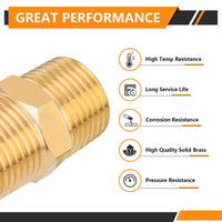 30 Pcs 3/8" Male NPT Brass Hex Connector