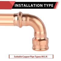 3/4" Copper Press Female Elbow (Lead Free)