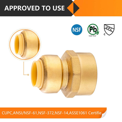 30 Pcs 1/2" x 3/4" F Push Fit Female Adapter