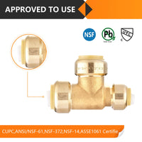 30 Pcs 3/4" x 1/2" x 3/4" Push Fit Tee