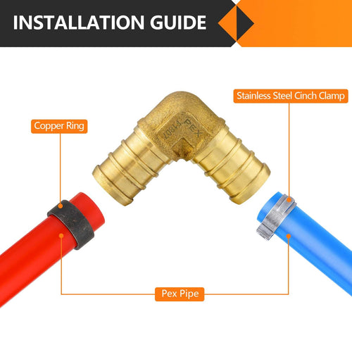 30 Pcs PEX-B Crimp Elbow 3/4" PEX x 3/4" PEX (Lead Free)