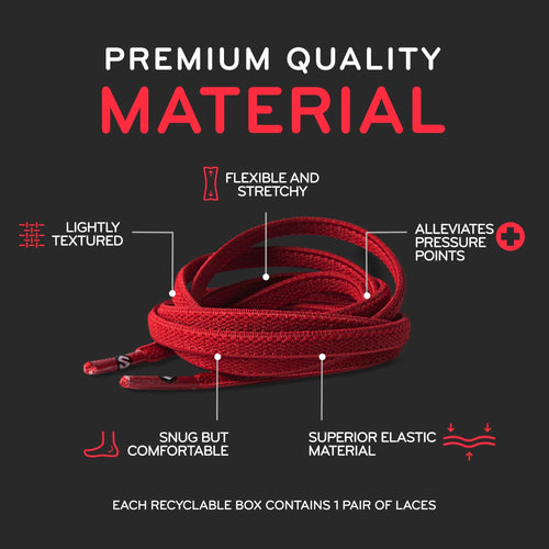 Red Flat Elastic Stretch Shoe Laces The Original Stretchlace