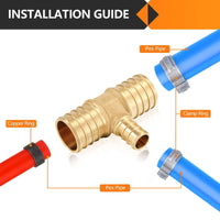 30 Pcs PEX-B Crimp 1" PEX x 1" PEX x 1/2" PEX Reducing Tee (Lead Free)