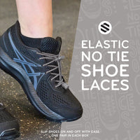 Grey Quick Lock No Tie Elastic Shoelaces The Original Stretchlace