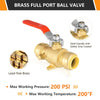 1/2" Push Fit Ball Valve With Drain Drop Ear, Red Lever (Lead Free)