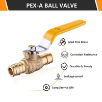 1/2" PEX Expansion Ball Valve, Yellow (Lead Free) Plumbingsell