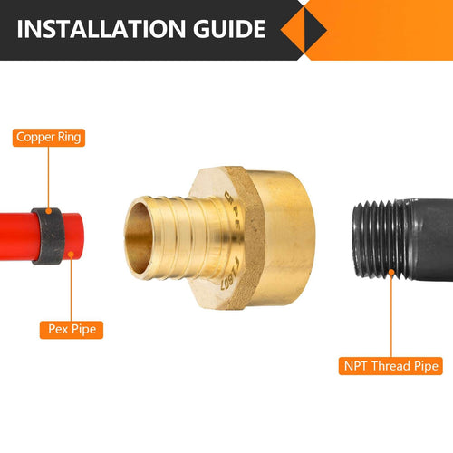 30 Pcs PEX-B Crimp 1" PEX x 3/4" Female Threaded Adapter (Lead Free)