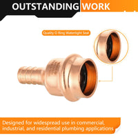 3/4" Copper Press x 1/2" PEX-B Crimp Adapter (Lead Free)