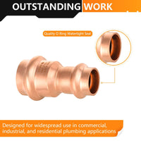 30 Pcs 3/4" x 1/2" Copper Press x Press Coupling NO Stop (Lead Free)