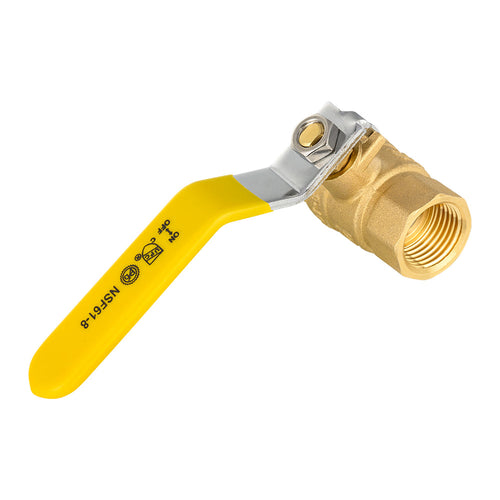 1/2" FNPT Ball Valve, Yellow (Lead Free)
