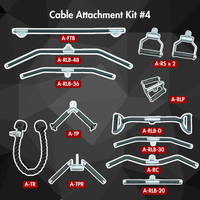 Complete Cable Attachment Kit #4 - Muscle D Fitness - Triceps Rope - Lat Bar - Single Handles - Low Row Bar - Training Bar