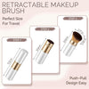 Retractable Kabuki Travel Makeup Brush, All-in-One | Ultra-soft dense bristles for powder, blush & foundation. Protective cap for mess-free travel (Color - White)