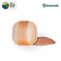 Bosnal - Palm Leaf Biodegradable Plates, 4 inch, Square Bosnal
