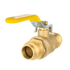 10 Pcs 1/2" Press Ball Valve with EPDM O Ring, Yellow (Lead Free)