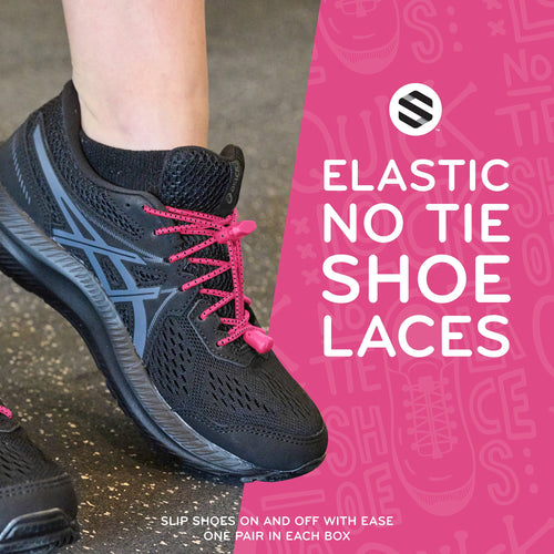 Pink Quick Lock No Tie Elastic Shoelaces The Original Stretchlace