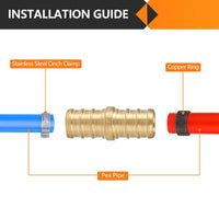30 Pcs PEX-B Crimp 3/4" PEX x 3/4" PEX Coupling (Lead Free)