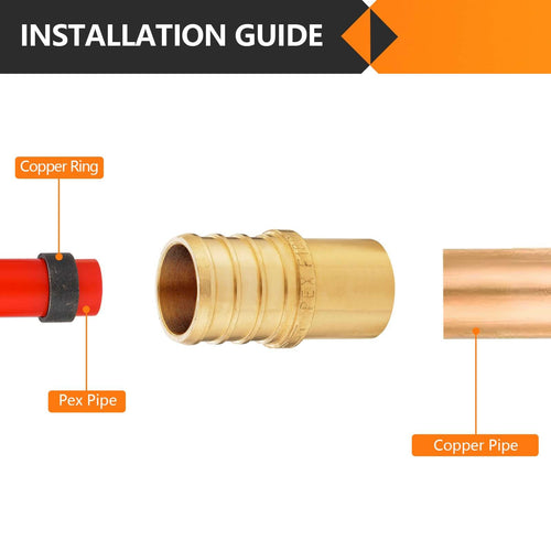 PEX-B Crimp 1" PEX x 3/4" Male Copper Sweat Adapter (Lead Free)