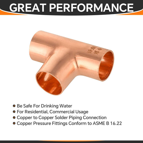 30 Pcs 3/4" x 3/4" x 3/4" Copper Tee at Wholesale Price