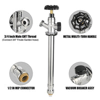 1/2" Push Fit x 3/4" Hose Bibb, 8" Anti Siphon Frost Free Sillcock