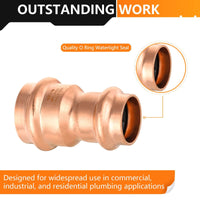 1" x 3/4" Copper Press x Press Coupling NO Stop (Lead Free) Plumbingsell