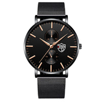 Black 3Bar Watch Men Women'S Watches Ladies Watch With Crystals  Fashion Stainless Steel Band Comfortable Wristwatch