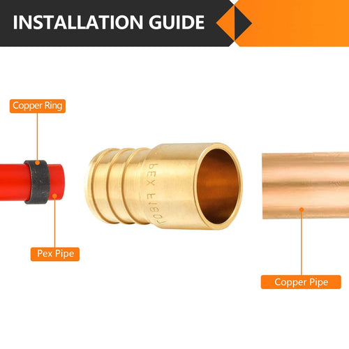 30 Pcs PEX-B Crimp 1" PEX x 3/4" Female Copper Sweat Sweat Coupling (Lead Free)