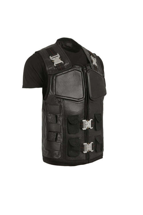 Handmade W Snipes Blade Vest Trinity Vampire Hunter Military Style Handmade Cosplay Costume Leather Vest