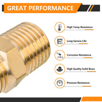 30 Pcs 1/4" Male NPT Brass Hex Connector